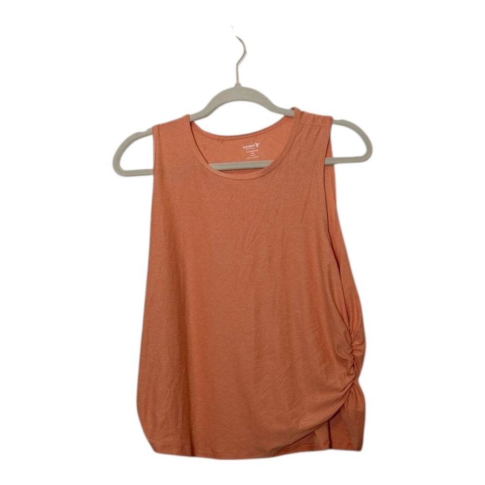 Old Navy Women's Sleeveless Orange Ruched Tank Top XXL